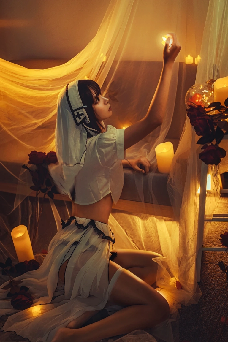 疯猫ss《魔女样双笙本 黄昏修女》主题写真：17张全套美图
