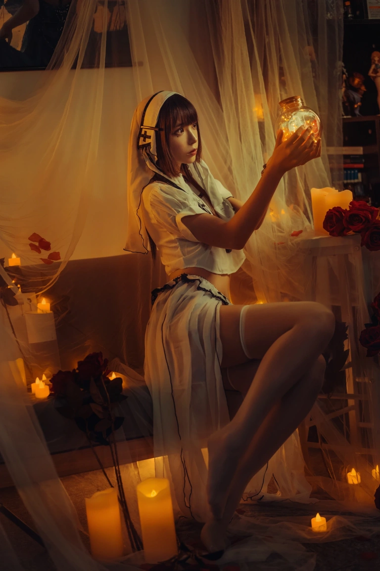 疯猫ss《魔女样双笙本 黄昏修女》主题写真：17张全套美图