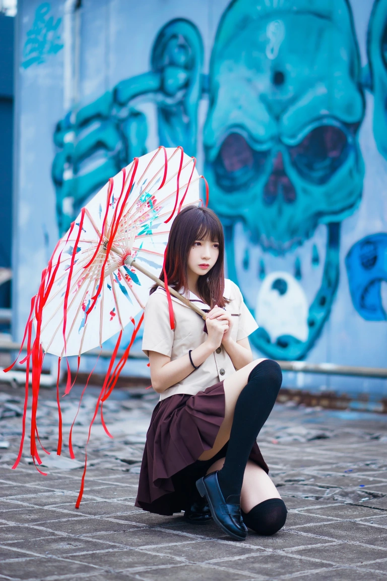 疯猫ss《丝袜狂想曲（伞）》主题写真：42张全套美图