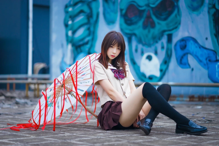 疯猫ss《丝袜狂想曲（伞）》主题写真：42张全套美图