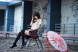 疯猫ss《丝袜狂想曲（伞）》主题写真：42张全套美图
