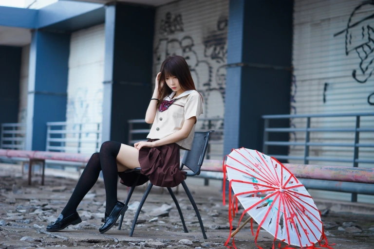 疯猫ss《丝袜狂想曲（伞）》主题写真：42张全套美图