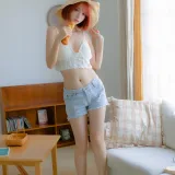 疯猫ss《草帽女孩 茶茶可爱风》主题写真：30张全套美图