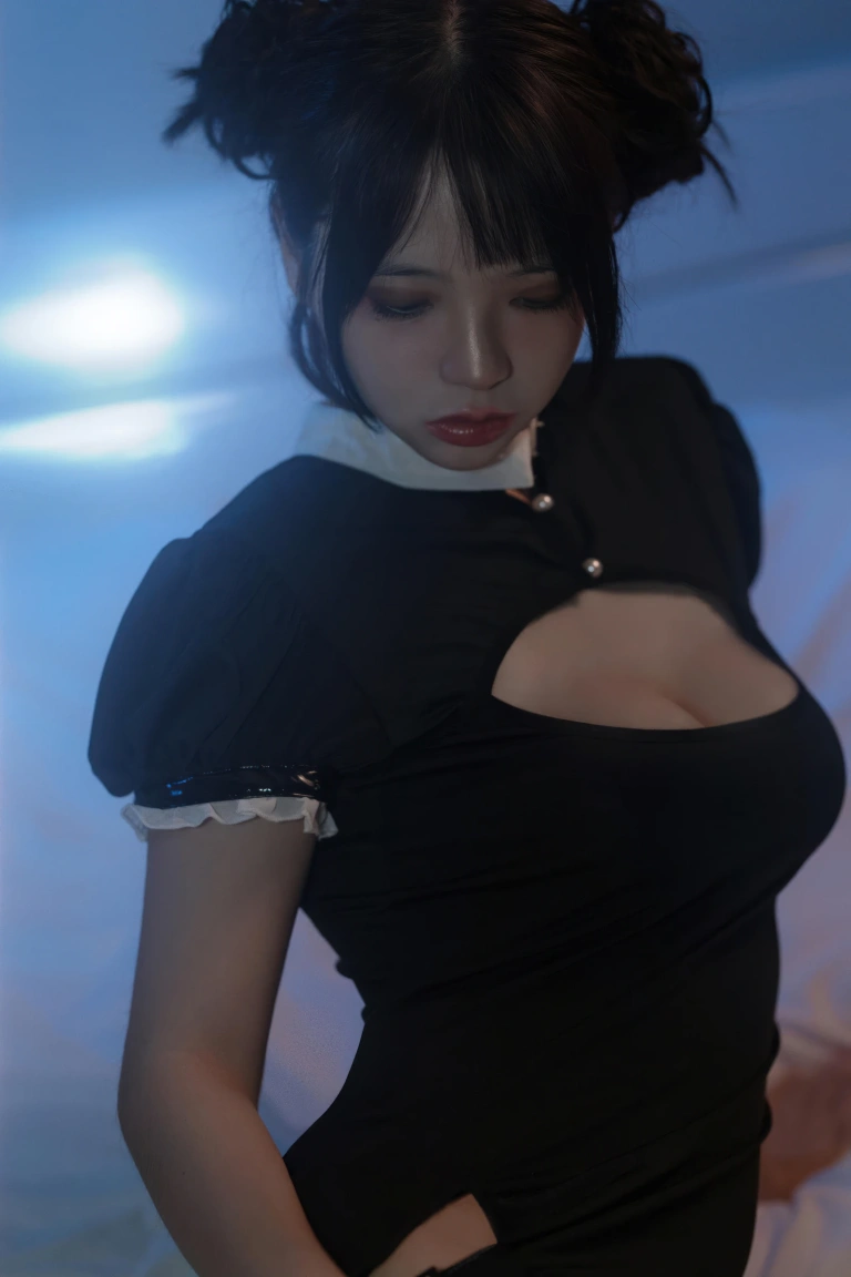 疯猫ss《黑色护士》主题写真：40张全套美图