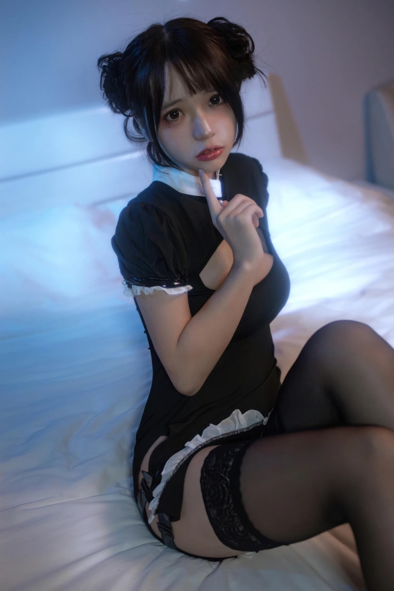 疯猫ss《黑色护士》主题写真：40张全套美图