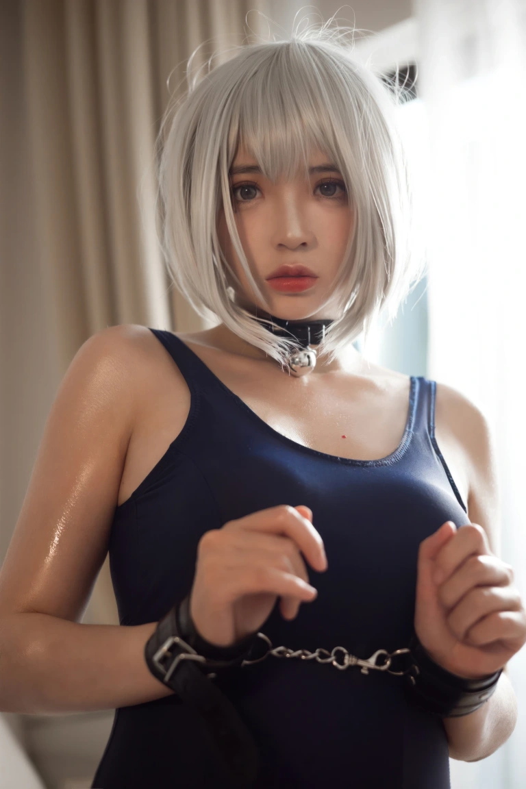 疯猫ss《白发束缚死库水》主题写真：40张全套美图