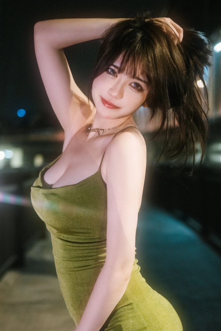 Tina很妖孽呀《绿色连衣裙》主题写真：35张全套美图
