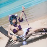 Tomoyo酱《碧蓝 柴郡泳装》主题写真：18张全套美图