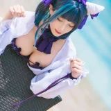 Tomoyo酱《碧蓝 柴郡泳装》主题写真：18张全套美图