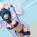 Tomoyo酱《碧蓝 柴郡泳装》主题写真：18张全套美图