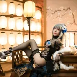 Tomoyo酱《碧蓝 路易九世旗袍》主题写真：20张全套美图