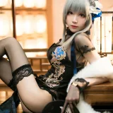 Tomoyo酱《碧蓝 路易九世旗袍》主题写真：20张全套美图
