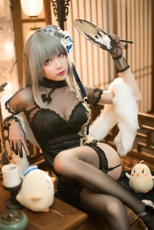 Tomoyo酱《碧蓝 路易九世旗袍》主题写真：20张全套美图