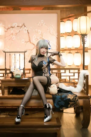 Tomoyo酱《碧蓝 路易九世旗袍》主题写真：20张全套美图