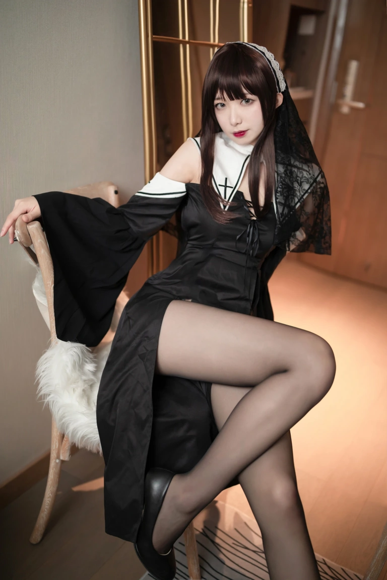 封疆疆v《黑色修女》主题写真：40张全套美图