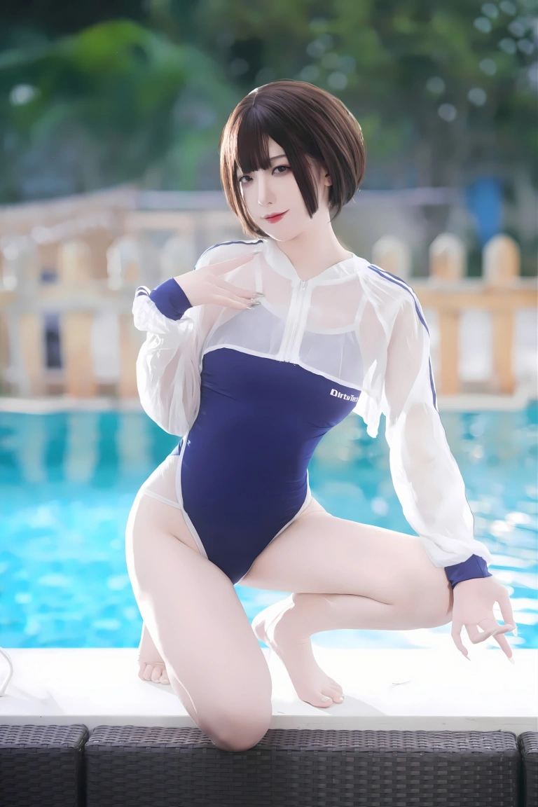 封疆疆v《小海月 竞泳》主题写真：33张全套美图