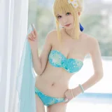 封疆疆v《FGO Saber泳装》主题写真：49张全套美图
