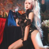 樱落酱w《欧根礼服》主题写真：12张全套美图