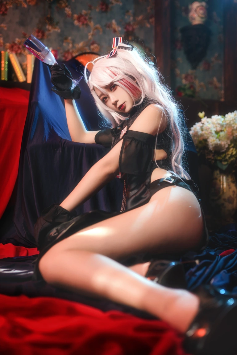 樱落酱w《欧根礼服》主题写真：12张全套美图