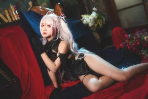 樱落酱w《欧根礼服》主题写真：12张全套美图