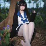 洛桑w伊梓《桑梓双马尾jk》主题写真：38张全套美图