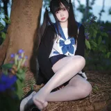 洛桑w伊梓《桑梓双马尾jk》主题写真：38张全套美图