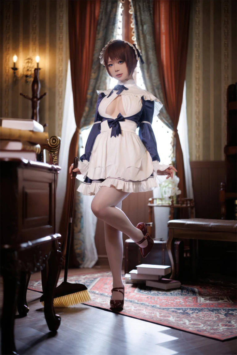 樱落酱w《屑屑女仆长》主题写真：28张全套美图
