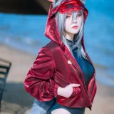 w百合欧皇子w《明日方舟 轻风 LB01 红》主题写真：12张全套美图