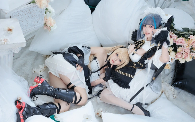 w百合欧皇子w&肃雨雨雨《玛丽萝丝or柴郡》主题写真：18张全套美图