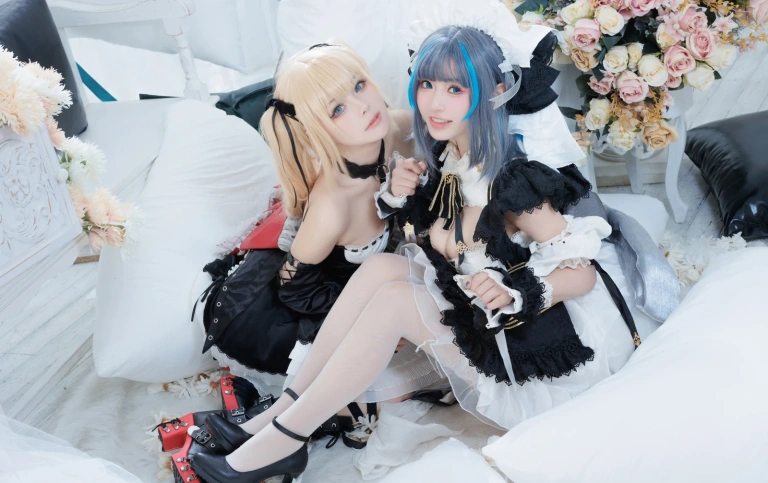 w百合欧皇子w&肃雨雨雨《玛丽萝丝or柴郡》主题写真：18张全套美图