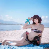 w百合欧皇子w《沙滩》主题写真：21张全套美图