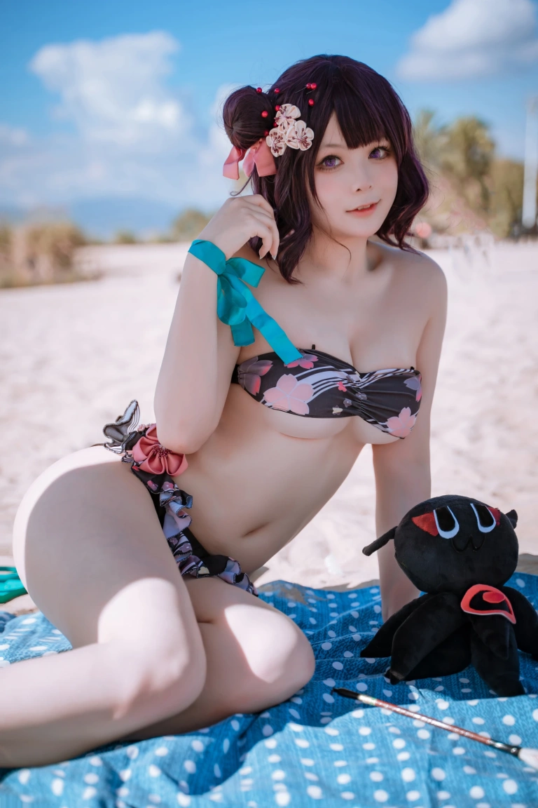 w百合欧皇子w《沙滩》主题写真：21张全套美图