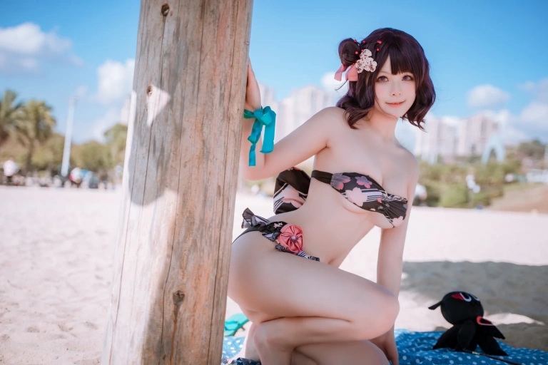 w百合欧皇子w《沙滩》主题写真：21张全套美图