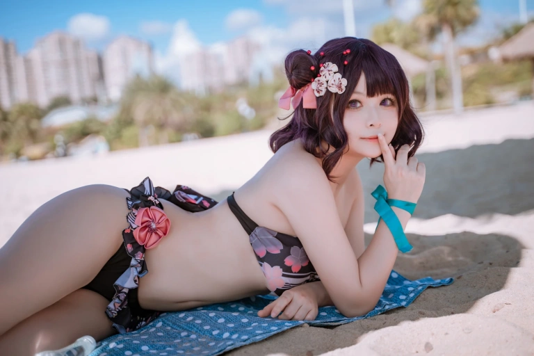 w百合欧皇子w《沙滩》主题写真：21张全套美图