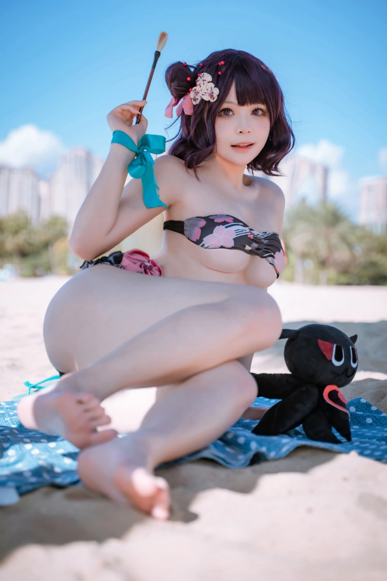 w百合欧皇子w《沙滩》主题写真：21张全套美图