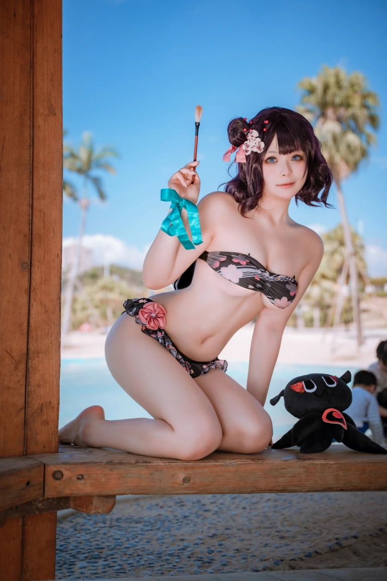 w百合欧皇子w《沙滩》主题写真：21张全套美图