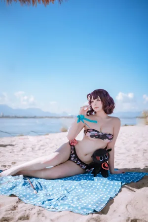 w百合欧皇子w《沙滩》主题写真：21张全套美图
