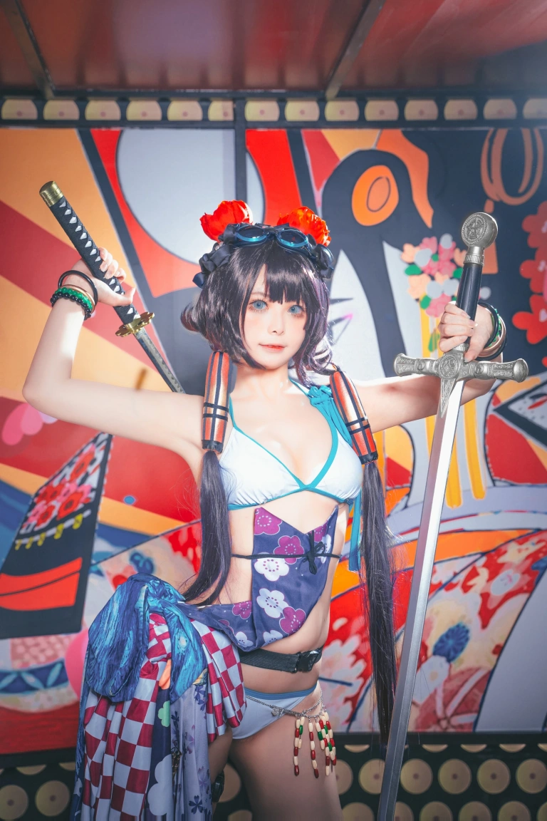 w百合欧皇子w《水着阿荣》主题写真：21张全套美图