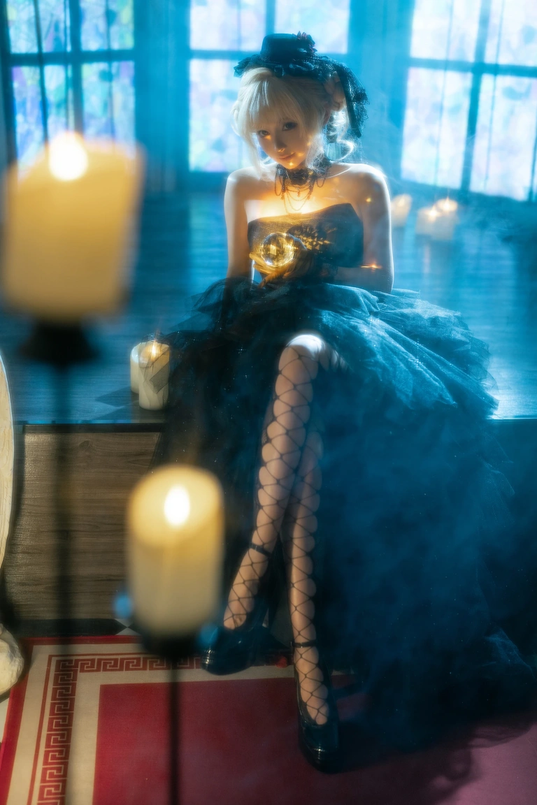 蠢沫沫《叫兽黑婚纱》主题写真：37张全套美图，含1个视频