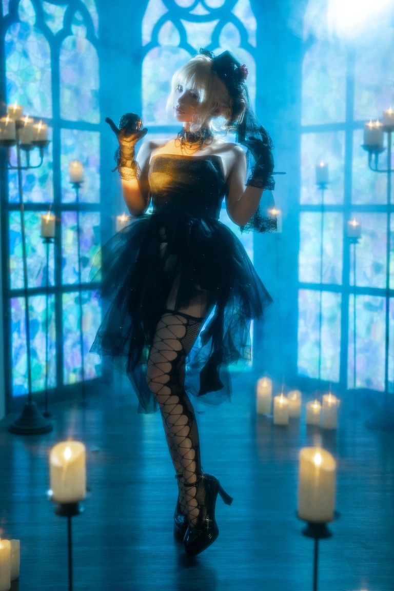 蠢沫沫《叫兽黑婚纱》主题写真：37张全套美图，含1个视频
