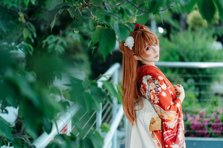 蠢沫沫《eva明日香和服》主题写真：30张全套美图