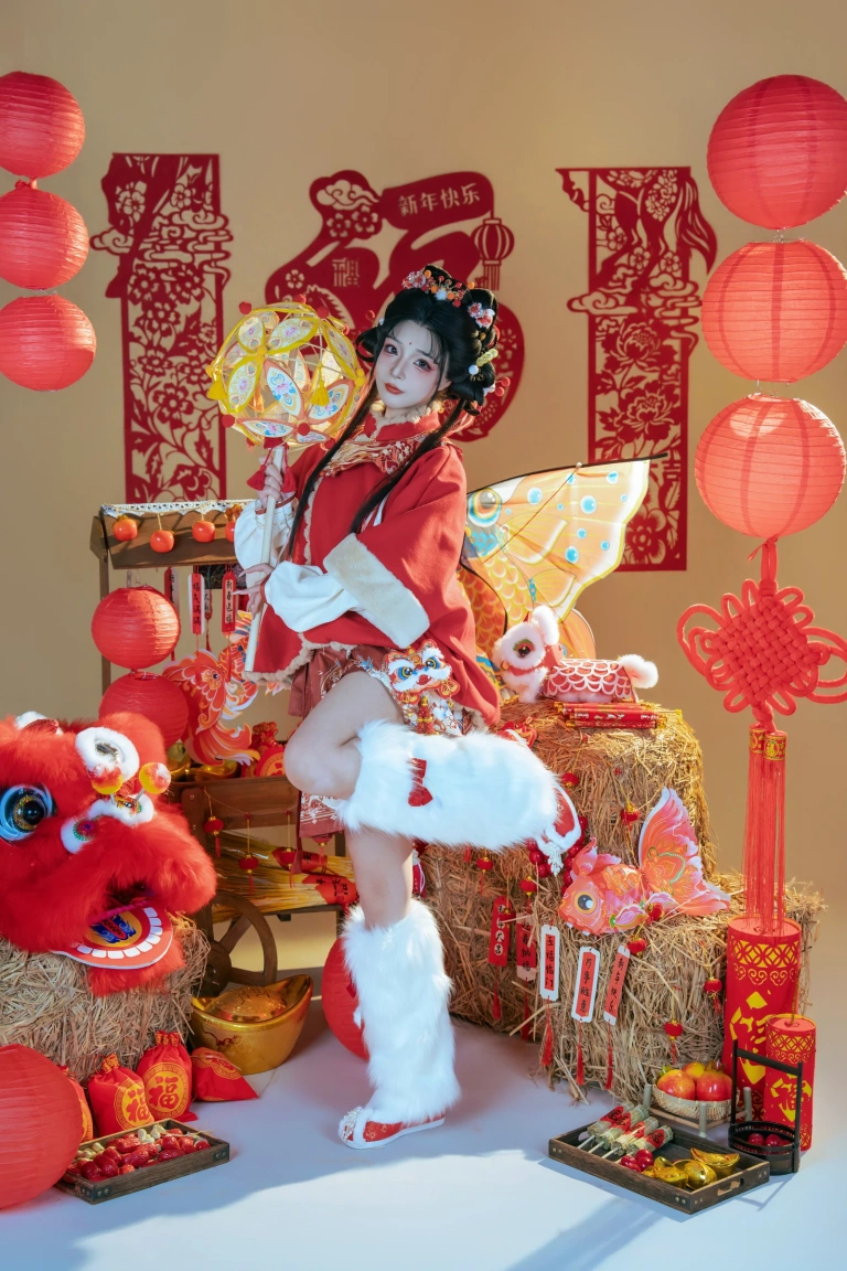 yuuhui玉汇kokuhui《ol03新春特辑醒狮少女》主题写真：131张全套美图，含2个视频