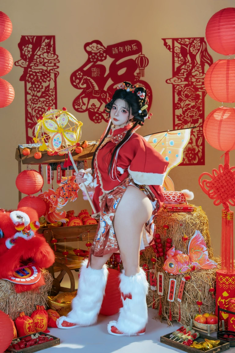 yuuhui玉汇kokuhui《ol03新春特辑醒狮少女》主题写真：131张全套美图，含2个视频