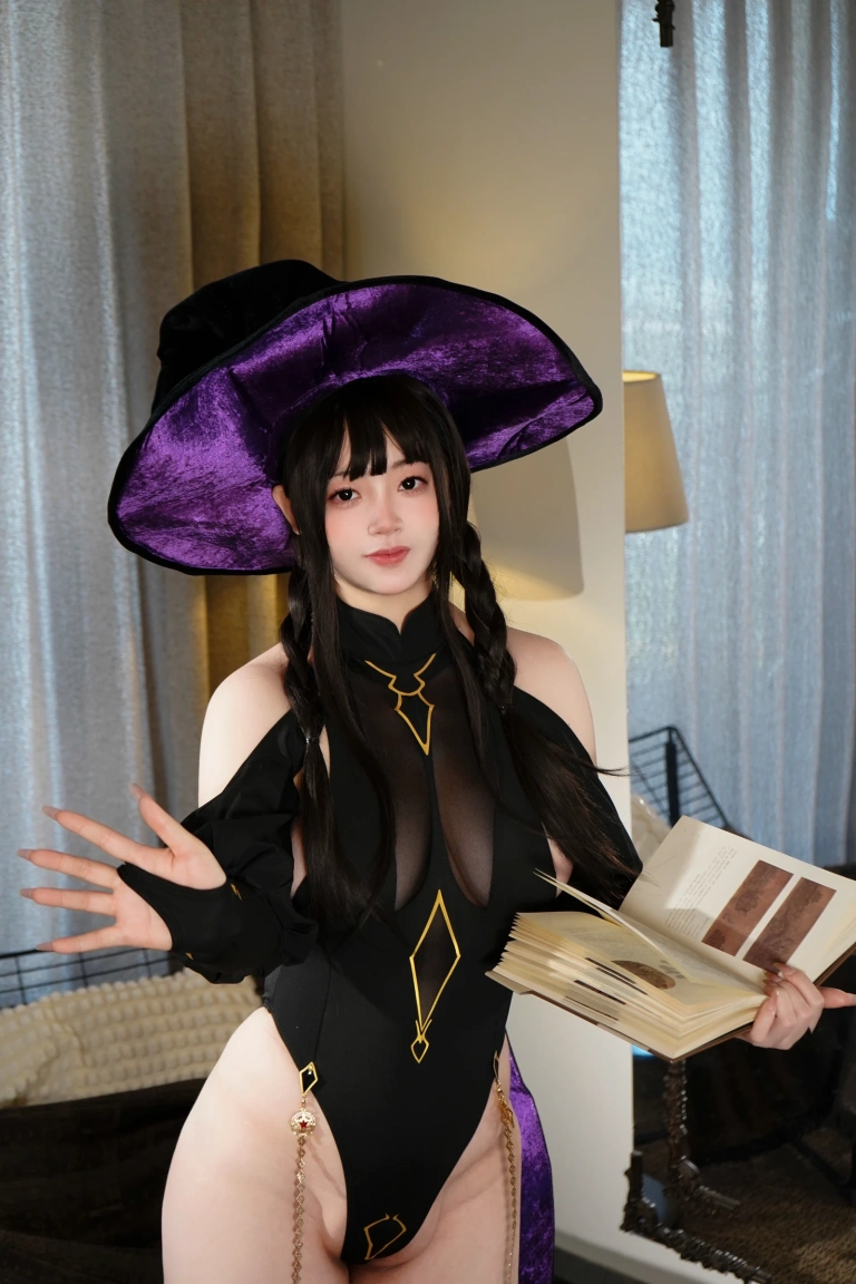 一只毛毛帽《魔女之夜》主题写真：105张全套美图，含2个视频