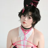 一只毛毛帽《粉色兔女郎》主题写真：89张全套美图