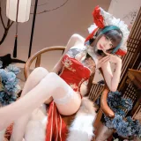 shika小鹿鹿《新年柴郡》主题写真：16张全套美图