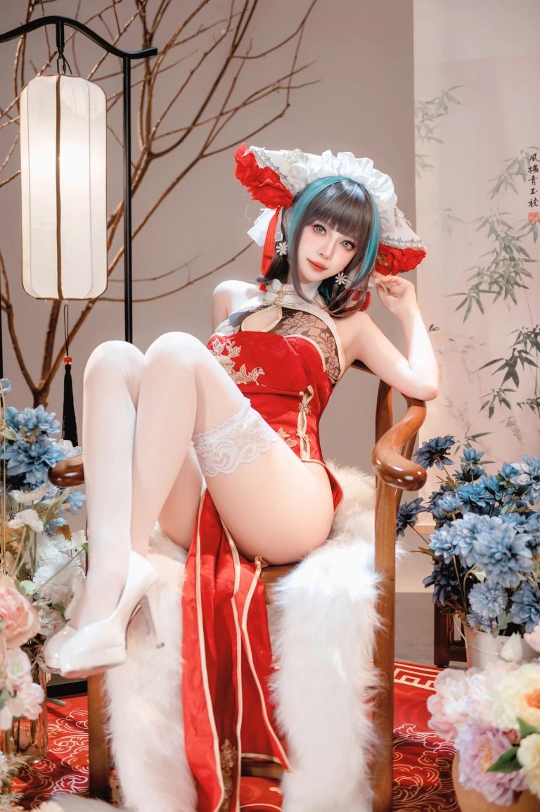 shika小鹿鹿《新年柴郡》主题写真：16张全套美图