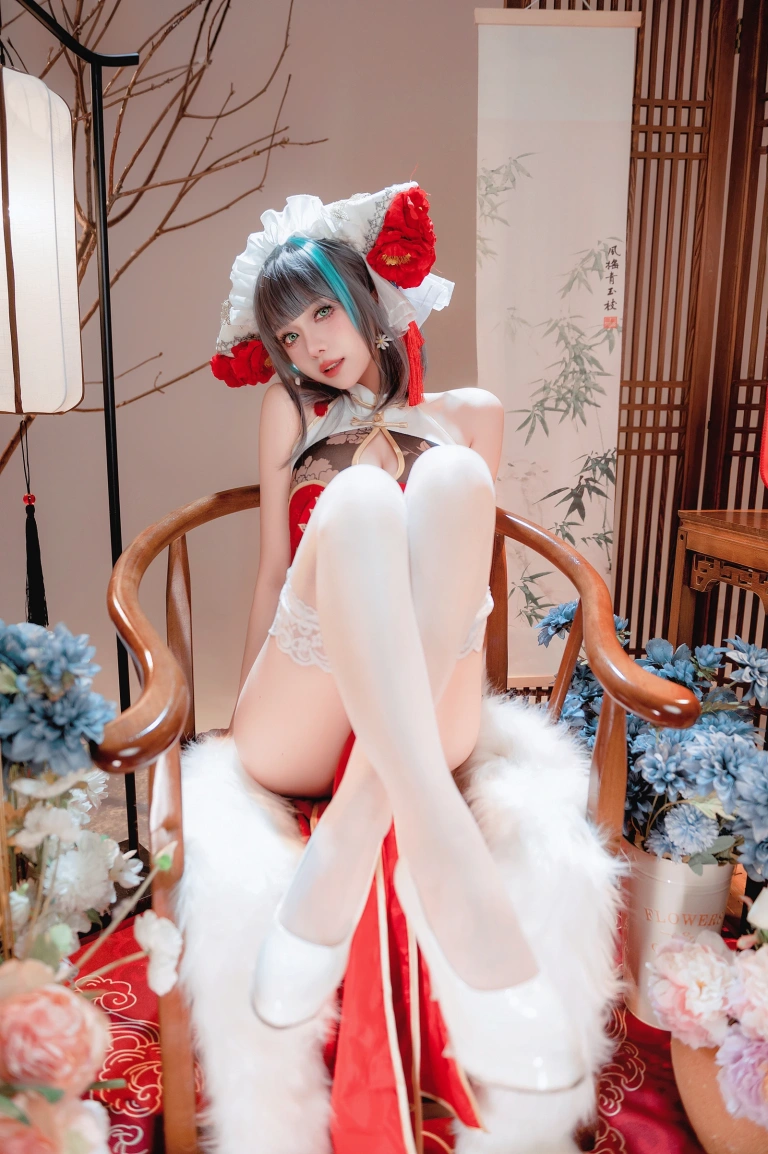 shika小鹿鹿《新年柴郡》主题写真：16张全套美图