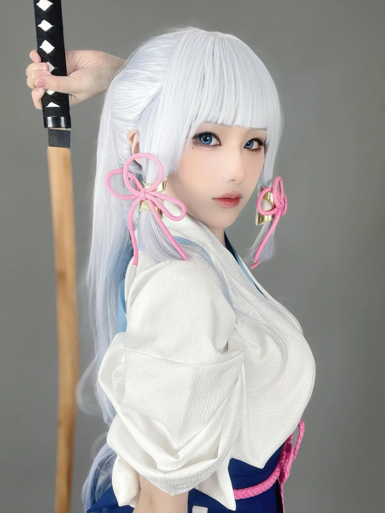 幼愛Youmeko《原神 神里绫华》主题写真：47张全套美图