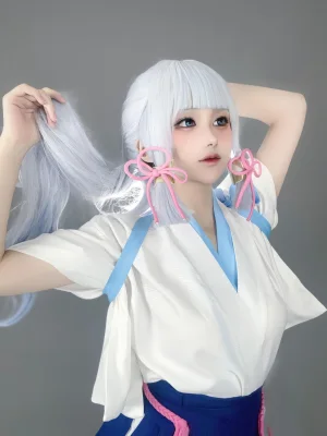 幼愛Youmeko《原神 神里绫华》主题写真：47张全套美图
